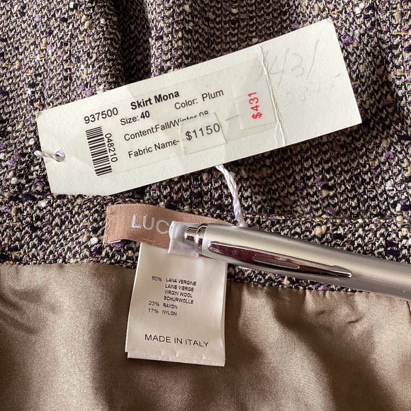 Luca Luca Italy NWT Mona Tweed A-Line skirt 40 - Picture 7 of 8